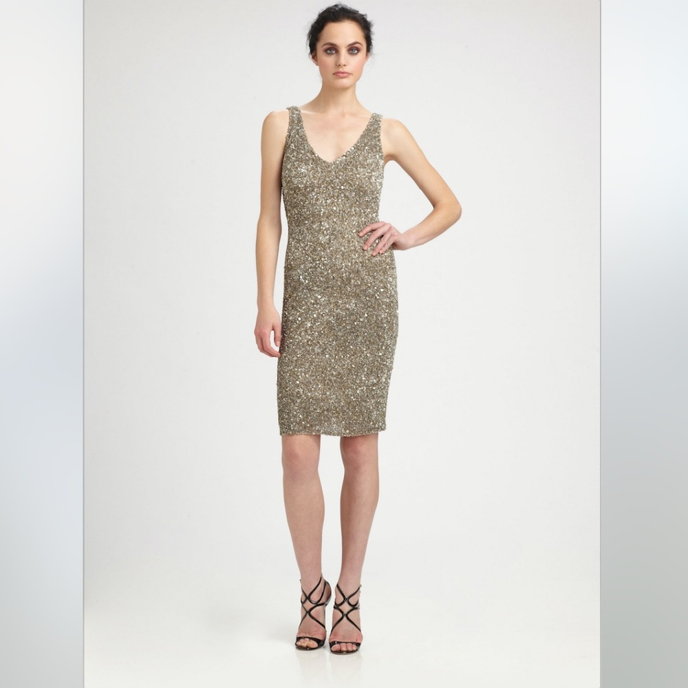 Theia Marina Beaded Dress Size 4